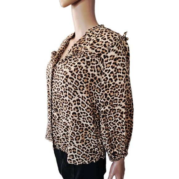 Jessica Simpson Animal Print Blouse Women's Size Medium - Picture 2 of 7